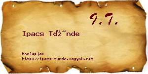 Ipacs Tünde névjegykártya